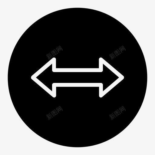 水平圆直径增大图标svg_新图网 https://ixintu.com x 增大 放大 水平圆 直径 箭头和方向