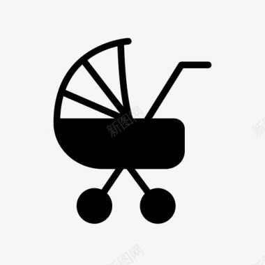 婴儿车婴儿儿童图标图标