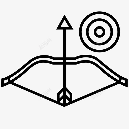 射箭射箭弓运动图标svg_新图网 https://ixintu.com 射箭 射箭弓 运动