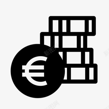 欧元硬币预算货币图标图标