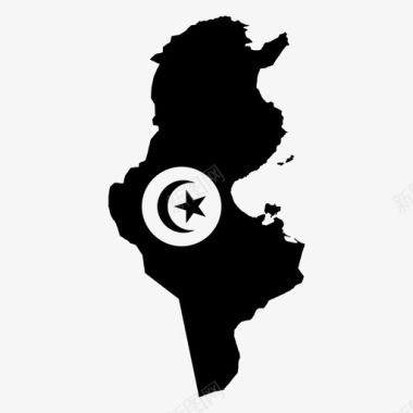 突尼斯旗非洲国家图标图标