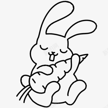 复活节兔子胡萝卜食物兔子图标图标