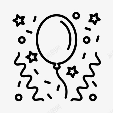 气球生日装饰品图标图标