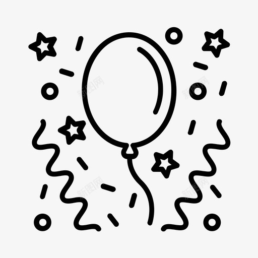 气球生日装饰品图标svg_新图网 https://ixintu.com 彩带 气球 派对 派对用品 生日 装饰品