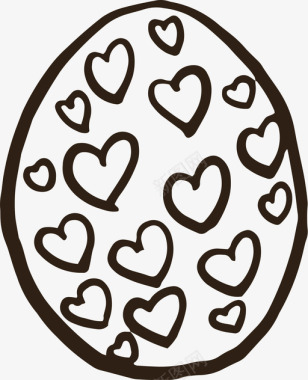 复活节彩蛋庆祝涂鸦图标图标