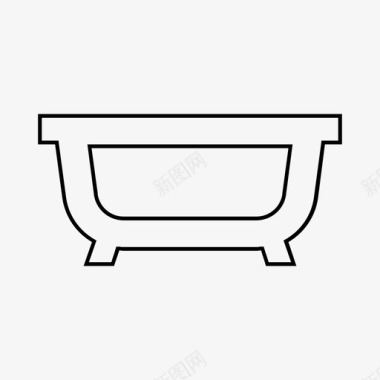 浴缸材料线图标图标