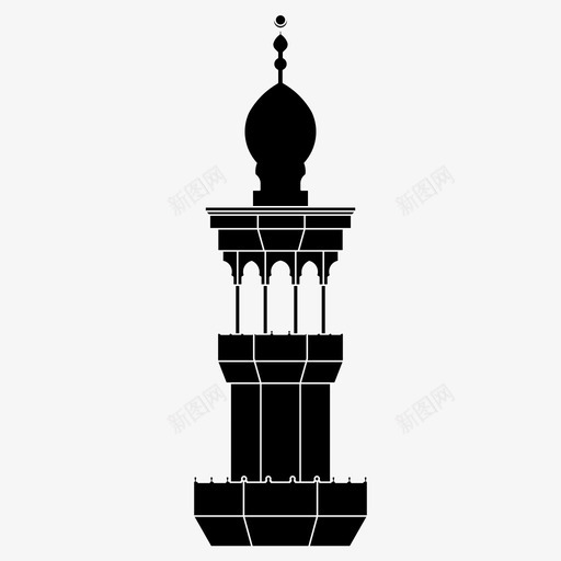 宣礼塔建筑伊斯兰图标svg_新图网 https://ixintu.com 伊斯兰 图案 宣礼塔 建筑 清真寺