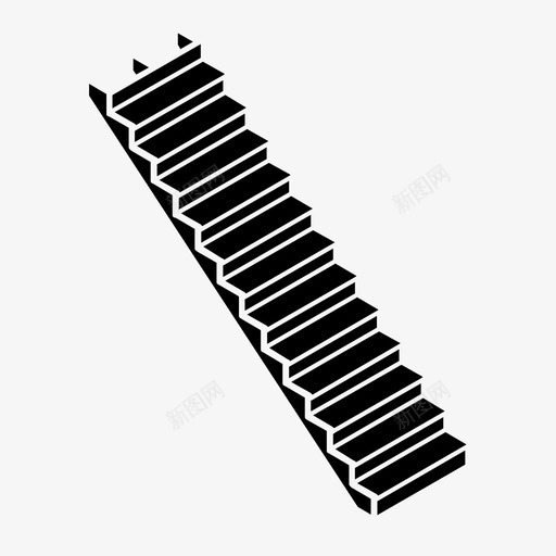 楼梯上升施工图标svg_新图网 https://ixintu.com 上升 上楼 台阶 施工 楼梯 步行