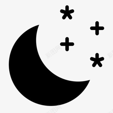 夜新月月亮图标图标