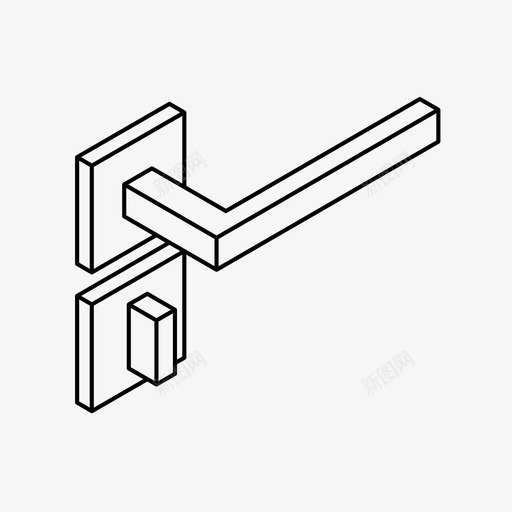 门把手关回家图标svg_新图网 https://ixintu.com 关 回家 锁 门把手