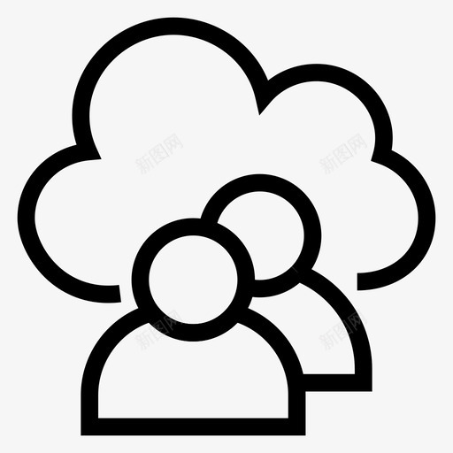 云用户帐户头像图标svg_新图网 https://ixintu.com 个人 个人资料 云用户 云计算线图标 天气 头像 帐户