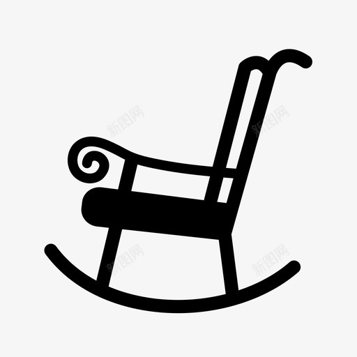 家具摇椅图标svg_新图网 https://ixintu.com 家具 摇椅