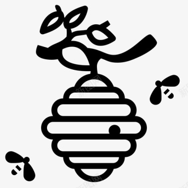 野蜂巢蜂巢养蜂人图标图标