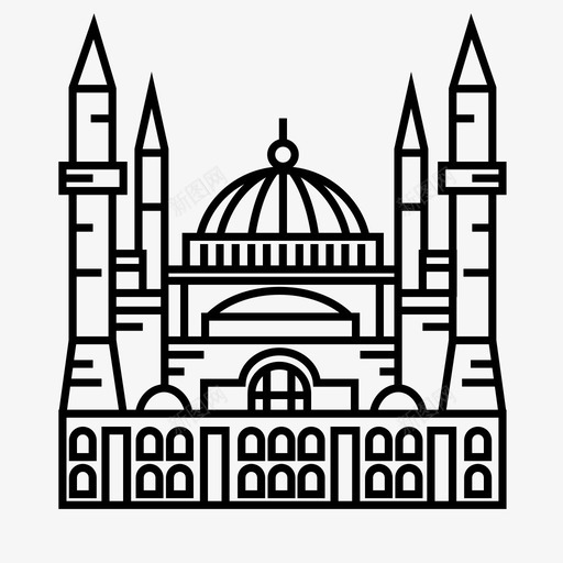 圣索菲亚教堂伊斯坦布尔旅游图标svg_新图网 https://ixintu.com 伊斯坦布尔 土耳其 圣索菲亚教堂 旅游 著名建筑