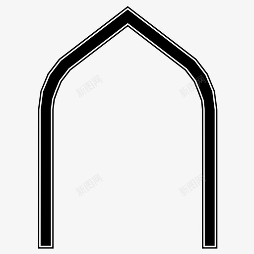 尖拱建筑入口图标svg_新图网 https://ixintu.com 伊斯兰拱 入口 哥特式 尖拱 建筑