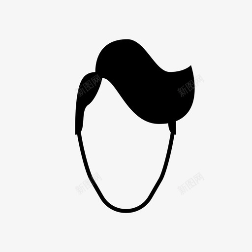 发型男人图标svg_新图网 https://ixintu.com 发型 男人