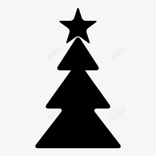 圣诞树大自然植物图标svg_新图网 https://ixintu.com 圣诞树 大自然 星星 植物
