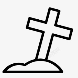 耶稣空坟墓坟墓基督教十字架图标高清图片
