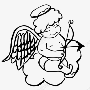 天使丘比特复活节图标图标