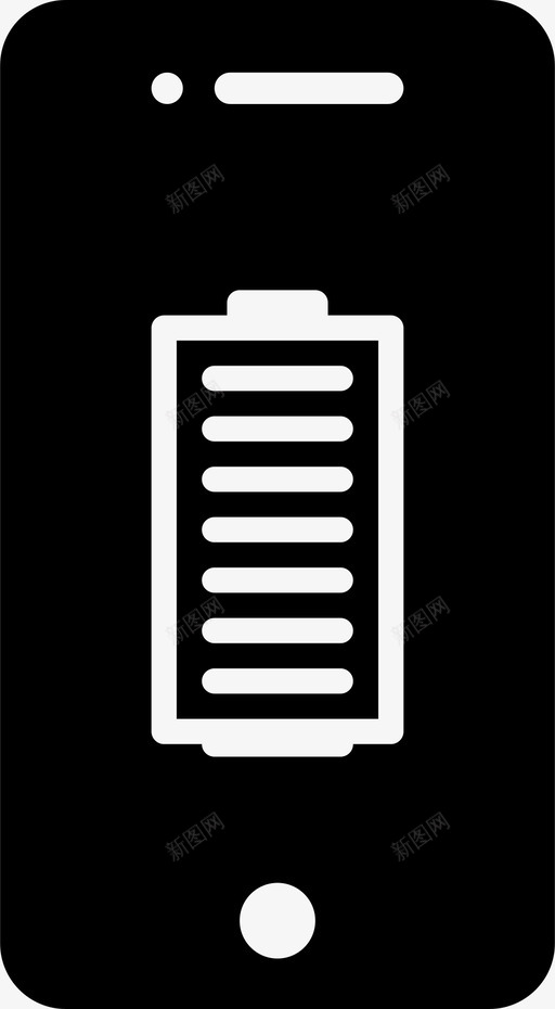 移动电池iphone充电式图标svg_新图网 https://ixintu.com iphone 充电式 智能手机 移动电池 黑色手机