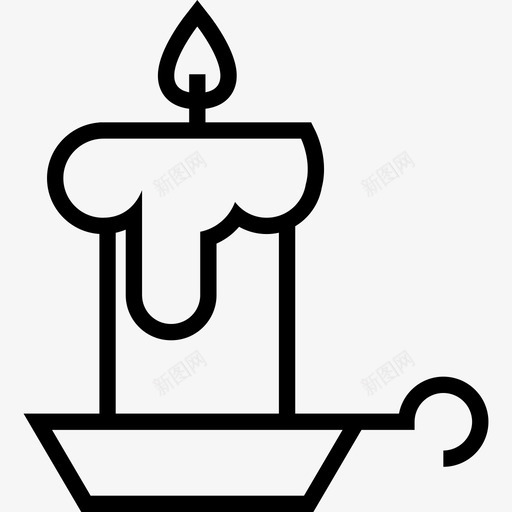 烛台上燃烧的蜡烛万圣节图标svg_新图网 https://ixintu.com 万圣节 烛台上燃烧的蜡烛