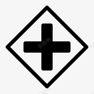 十字路口道路道路规则图标图标