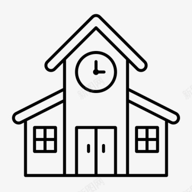 钟表屋建筑住宅图标图标