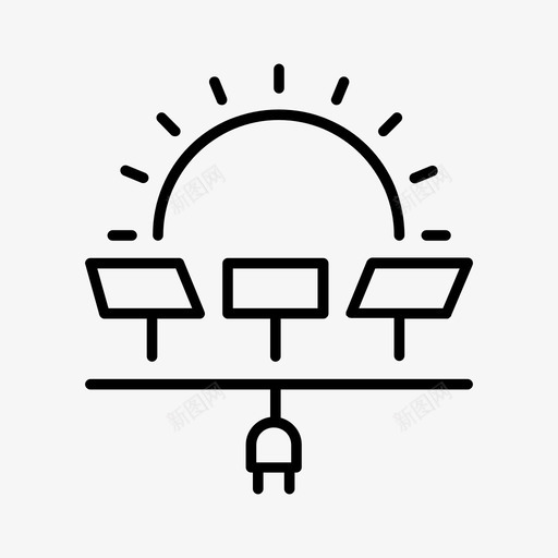 太阳能板能源发电图标svg_新图网 https://ixintu.com 发电 可再生能源 太阳能板 电力 能源