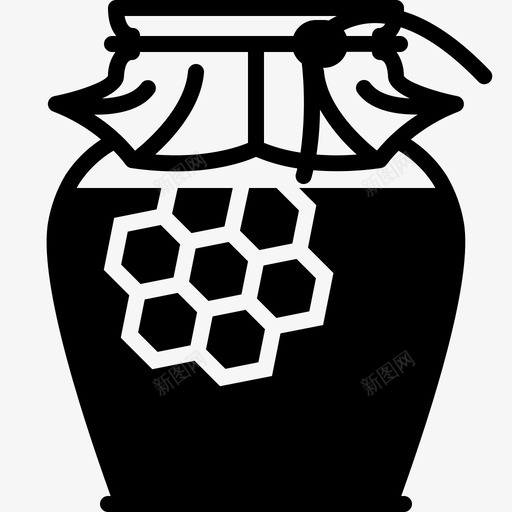 玻璃与天然蜂蜜养蜂蜂巢图标svg_新图网 https://ixintu.com 养蜂 玻璃与天然蜂蜜 罐子 美味的养蜂在花园雕文 蜂巢