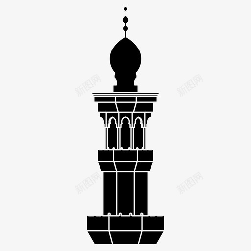 宣礼塔建筑伊斯兰图标svg_新图网 https://ixintu.com 伊斯兰 图案 宣礼塔 建筑 清真寺