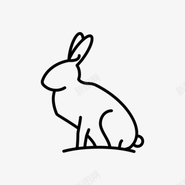 野兔动物大自然图标图标