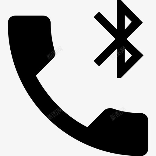 带有蓝牙标志的电话接收器材料单色图标svg_新图网 https://ixintu.com 单色 带有蓝牙标志的电话接收器 材料设计