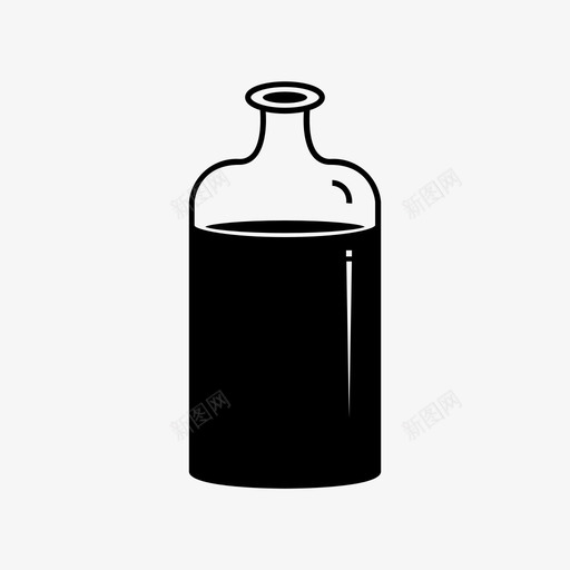 瓶子玻璃液体图标svg_新图网 https://ixintu.com 厨房 毒药 水 液体 玻璃 瓶子