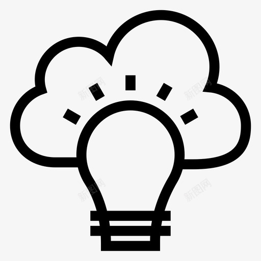 创意灯泡商业图标svg_新图网 https://ixintu.com 云 创意 商业 搜索引擎优化营销线图标 灯光 灯泡