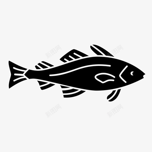 鳕鱼钓鱼食物图标svg_新图网 https://ixintu.com 渔业 钓鱼 食物 鳕鱼