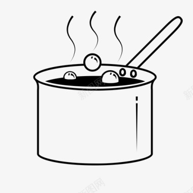 酱汁锅煮沸烹饪图标图标