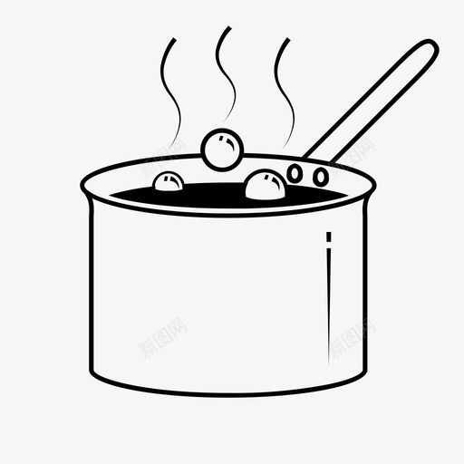 酱汁锅煮沸烹饪图标svg_新图网 https://ixintu.com 加热 厨房 平底锅 烹饪 煮沸 酱汁锅 食物