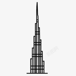 迪拜大楼哈利法塔建筑迪拜图标高清图片
