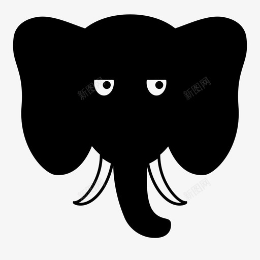 大象动物烦恼图标svg_新图网 https://ixintu.com 动物 大象 大象表情 烦恼 脸 表情 象牙