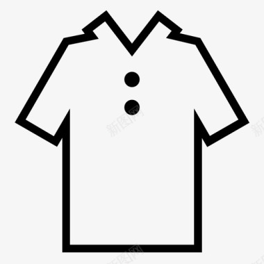 马球t恤衣服领子图标图标