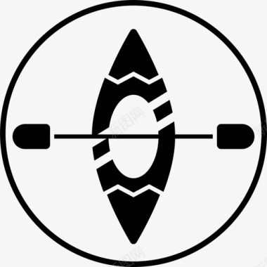 独木舟划船森林图标图标