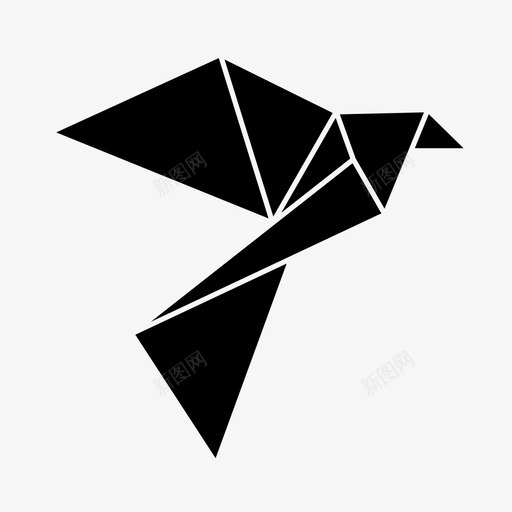 鸟飞行图标svg_新图网 https://ixintu.com 几何学 折纸 折纸鸟 纸 设计 飞行 鸟