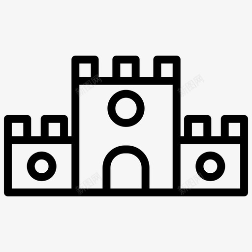 要塞建筑物城堡图标svg_新图网 https://ixintu.com 地方 城堡 建筑物 要塞