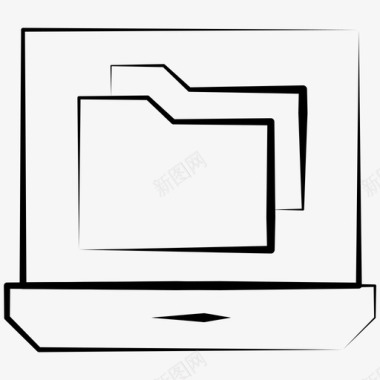 笔记本电脑文件夹电脑数据图标图标