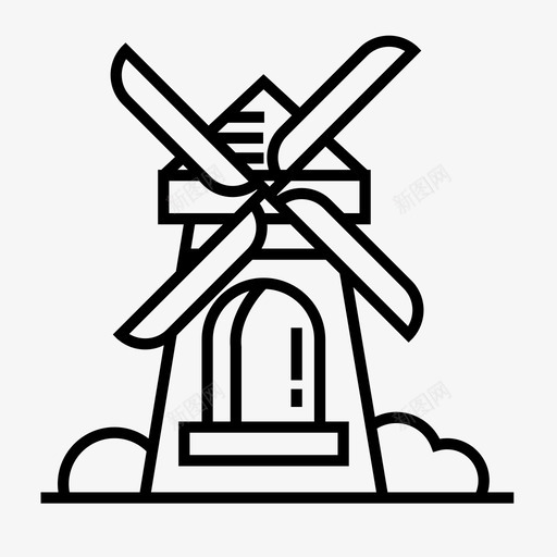 风车能源农场图标svg_新图网 https://ixintu.com 农场 能源 自然概况 风车