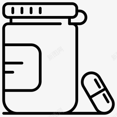 药品瓶子胶囊图标图标