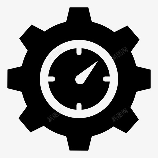 时间设置时钟齿轮图标svg_新图网 https://ixintu.com 商业个人财务 时钟 时间设置 管理 设置 齿轮