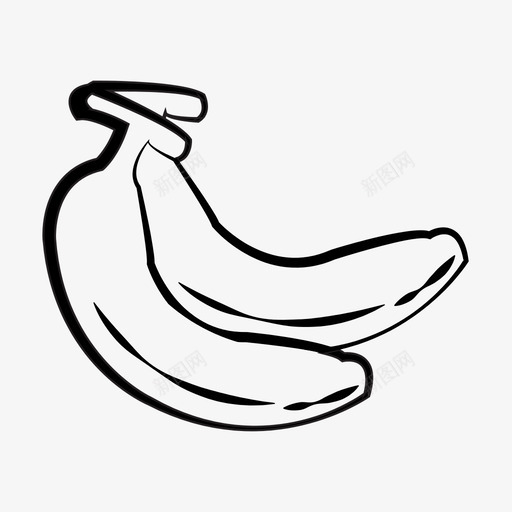 香蕉食品水果图标svg_新图网 https://ixintu.com 健康 天然 水果 食品 香蕉