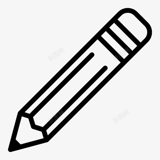 铅笔建筑工具图标svg_新图网 https://ixintu.com 书写 建筑 手工工具 编辑 设计工具 铅笔