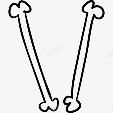 两个骨头轮廓abc骨头斯托克图标图标